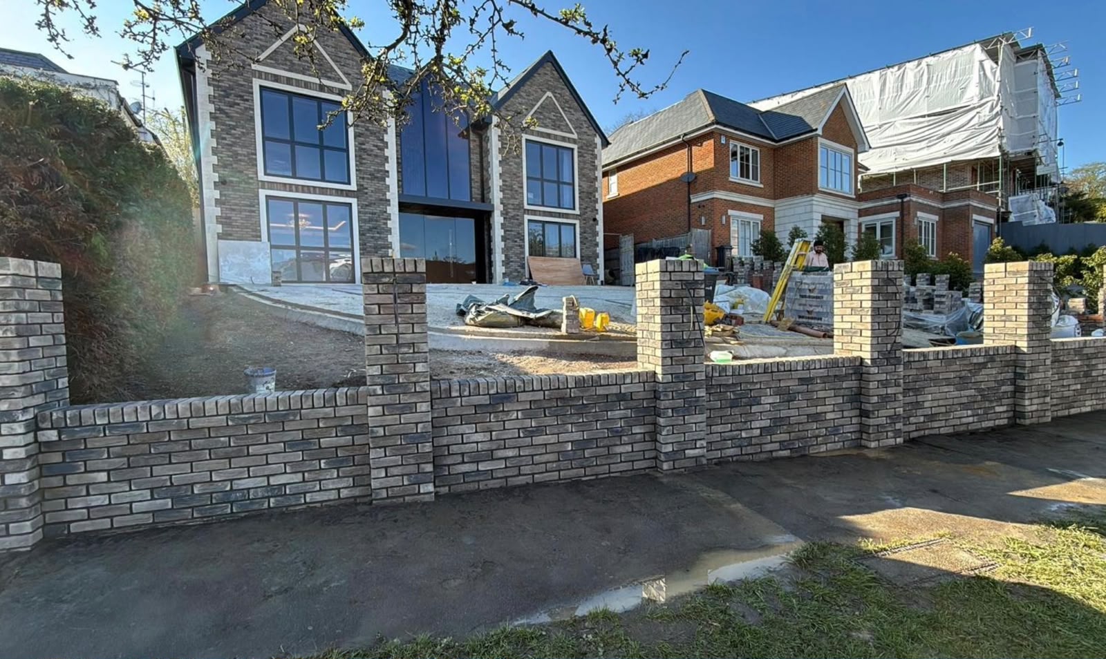 Master bricklayer at work in London